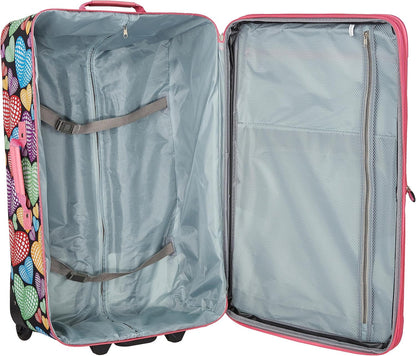 Fashion Softside Upright Luggage Set, Expandable, Wheel, Telescopic Handle,Turquoise, (14/19) - Colors A