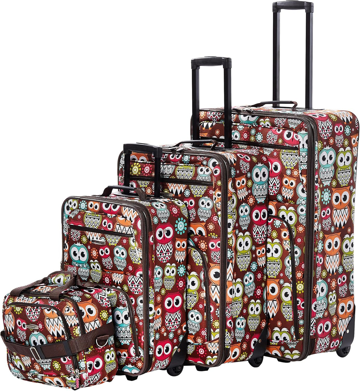 Fashion Softside Upright Luggage Set, Expandable, Wheel, Telescopic Handle,Turquoise, (14/19) - Colors A