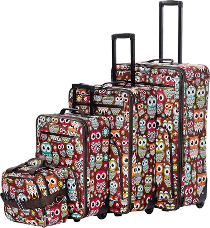 Fashion Softside Upright Luggage Set, Expandable, Wheel, Telescopic Handle,Turquoise, (14/19) - Colors A