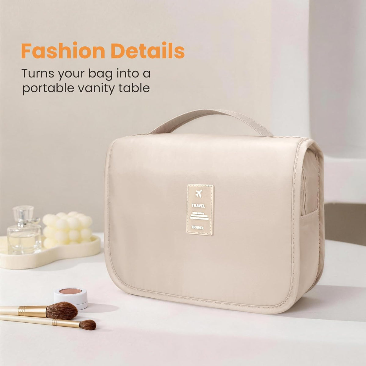 Portable Hanging Toiletry Bag for Travel, Small Multifunctional Makeup Cosmetic Bag for Women, Waterproof Travel Toiletries Organizer, Shower Bathroom Pouch with Hook for Gym, Business Trips