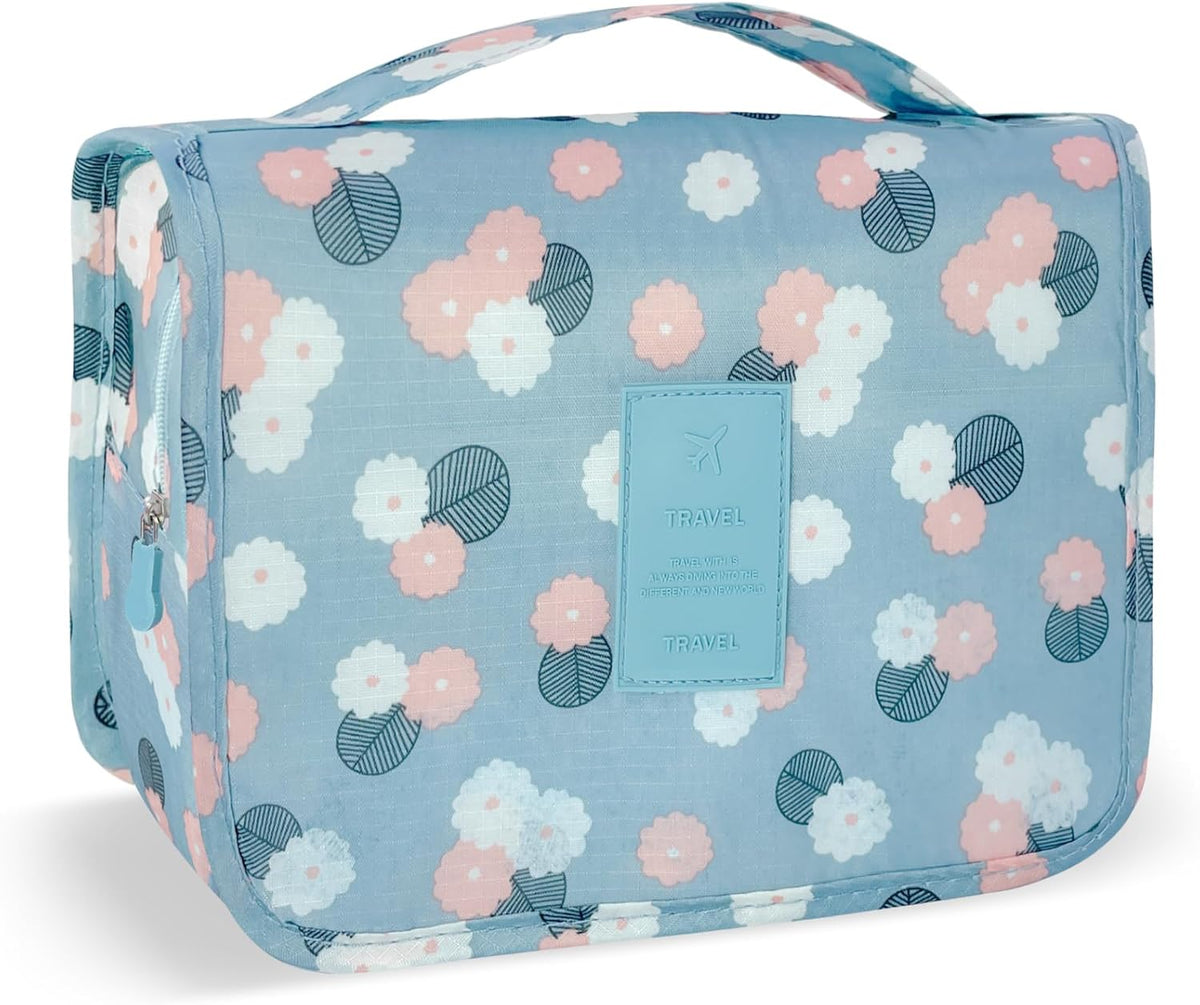 Portable Hanging Toiletry Bag for Travel, Small Multifunctional Makeup Cosmetic Bag for Women, Waterproof Travel Toiletries Organizer, Shower Bathroom Pouch with Hook for Gym, Business Trips