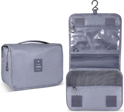 Portable Hanging Toiletry Bag for Travel, Small Multifunctional Makeup Cosmetic Bag for Women, Waterproof Travel Toiletries Organizer, Shower Bathroom Pouch with Hook for Gym, Business Trips