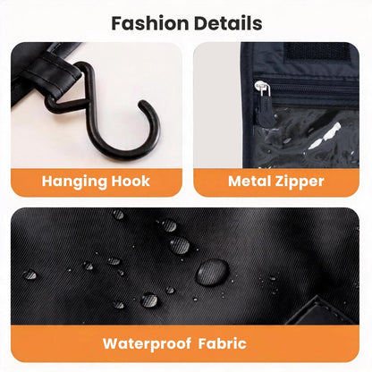 Portable Hanging Toiletry Bag for Travel, Small Multifunctional Makeup Cosmetic Bag for Women, Waterproof Travel Toiletries Organizer, Shower Bathroom Pouch with Hook for Gym, Business Trips