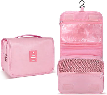 Portable Hanging Toiletry Bag for Travel, Small Multifunctional Makeup Cosmetic Bag for Women, Waterproof Travel Toiletries Organizer, Shower Bathroom Pouch with Hook for Gym, Business Trips