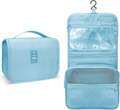 Portable Hanging Toiletry Bag for Travel, Small Multifunctional Makeup Cosmetic Bag for Women, Waterproof Travel Toiletries Organizer, Shower Bathroom Pouch with Hook for Gym, Business Trips