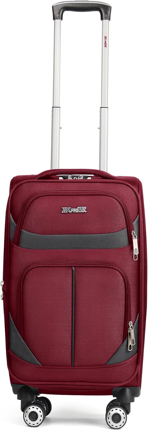 20" Luggage, Softside Suitcase with LOCK,Expandable Luggage w/Double Spinner Wheels, Lightweight Rolling Suitcases for Travel Carry On Luggage（Green-Grey,20in）