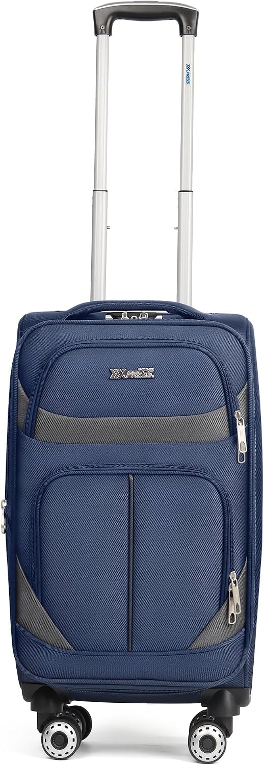 20" Luggage, Softside Suitcase with LOCK,Expandable Luggage w/Double Spinner Wheels, Lightweight Rolling Suitcases for Travel Carry On Luggage（Green-Grey,20in）