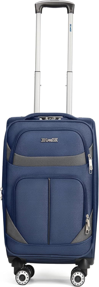 20" Luggage, Softside Suitcase with LOCK,Expandable Luggage w/Double Spinner Wheels, Lightweight Rolling Suitcases for Travel Carry On Luggage（Green-Grey,20in）