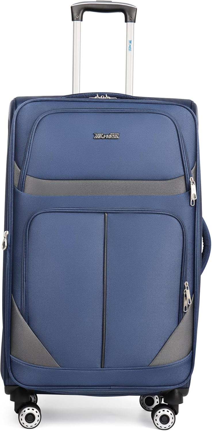 20" Luggage, Softside Suitcase with LOCK,Expandable Luggage w/Double Spinner Wheels, Lightweight Rolling Suitcases for Travel Carry On Luggage（Green-Grey,20in）