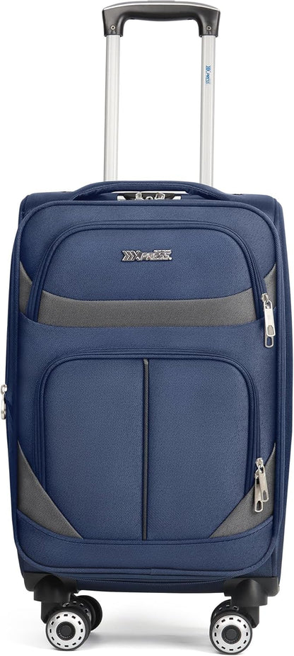 20" Luggage, Softside Suitcase with LOCK,Expandable Luggage w/Double Spinner Wheels, Lightweight Rolling Suitcases for Travel Carry On Luggage（Green-Grey,20in）