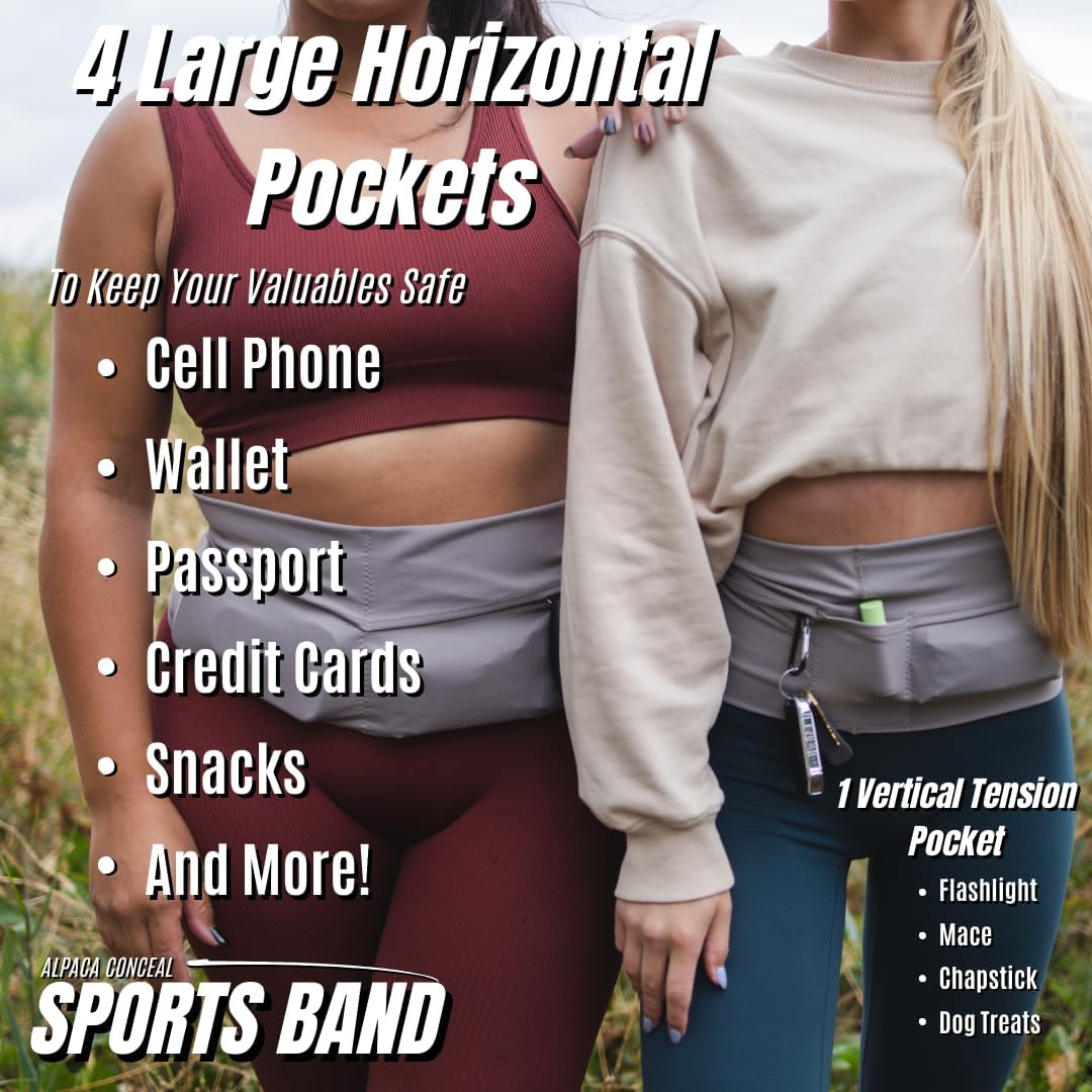 Unisex Running Belt - Running Belt for Women and Men - Waist Phone Holder for Running - Travel Security Money Belt - Hidden Wallet Travel Safety - Anti Pickpocket Waistband - Medium