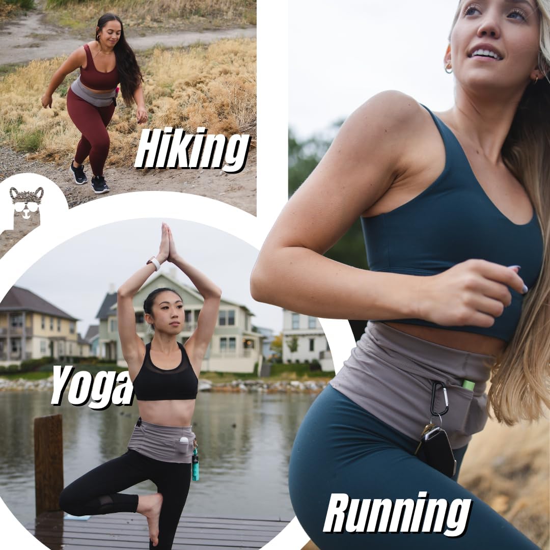 Unisex Running Belt - Running Belt for Women and Men - Waist Phone Holder for Running - Travel Security Money Belt - Hidden Wallet Travel Safety - Anti Pickpocket Waistband - Medium