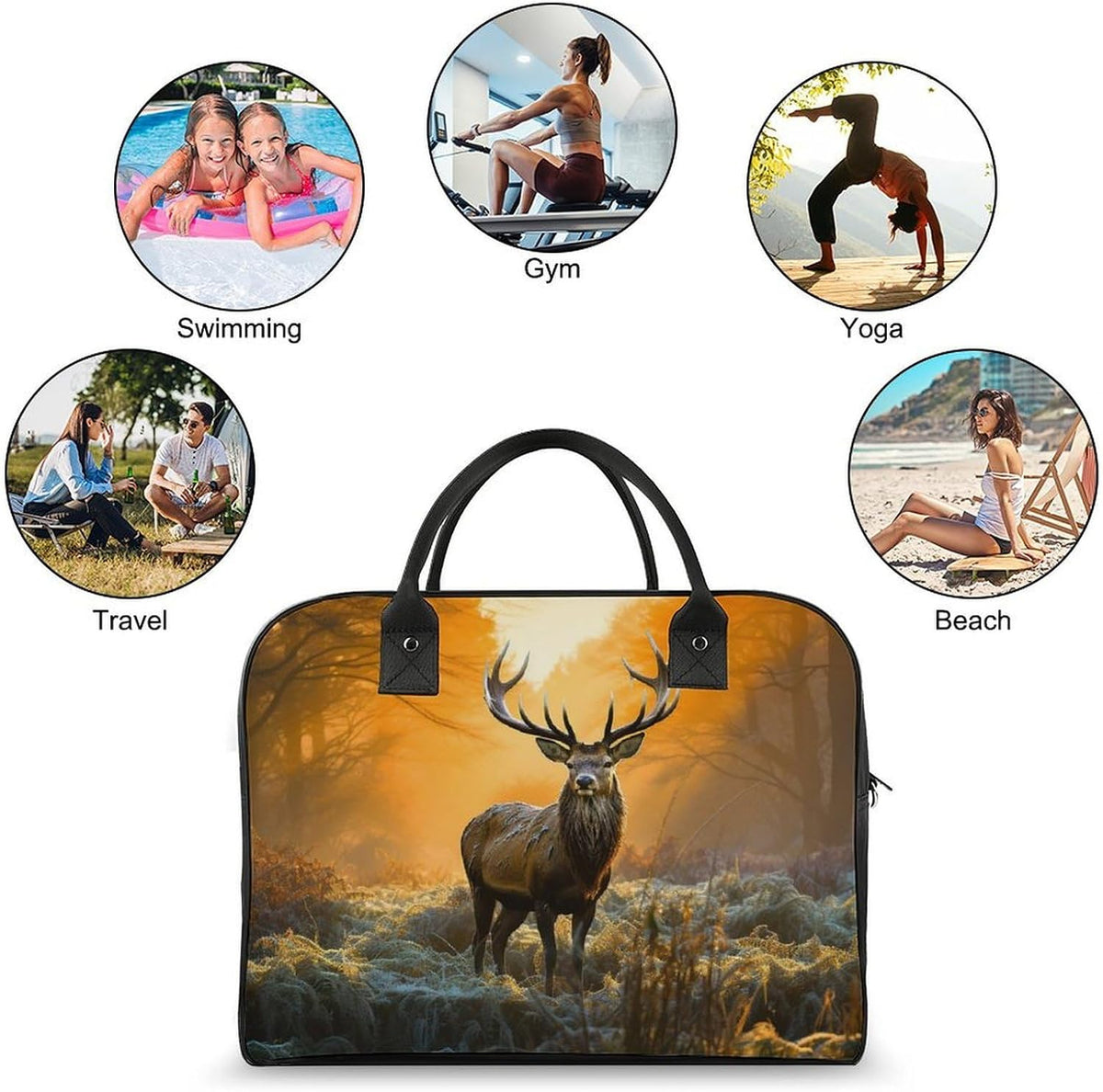 Green Sea Blue Seaweed Nylon Tote Bag Large Capacity Carry On Handbag Luggage Sleeve Laptop Compartment for Work Travel