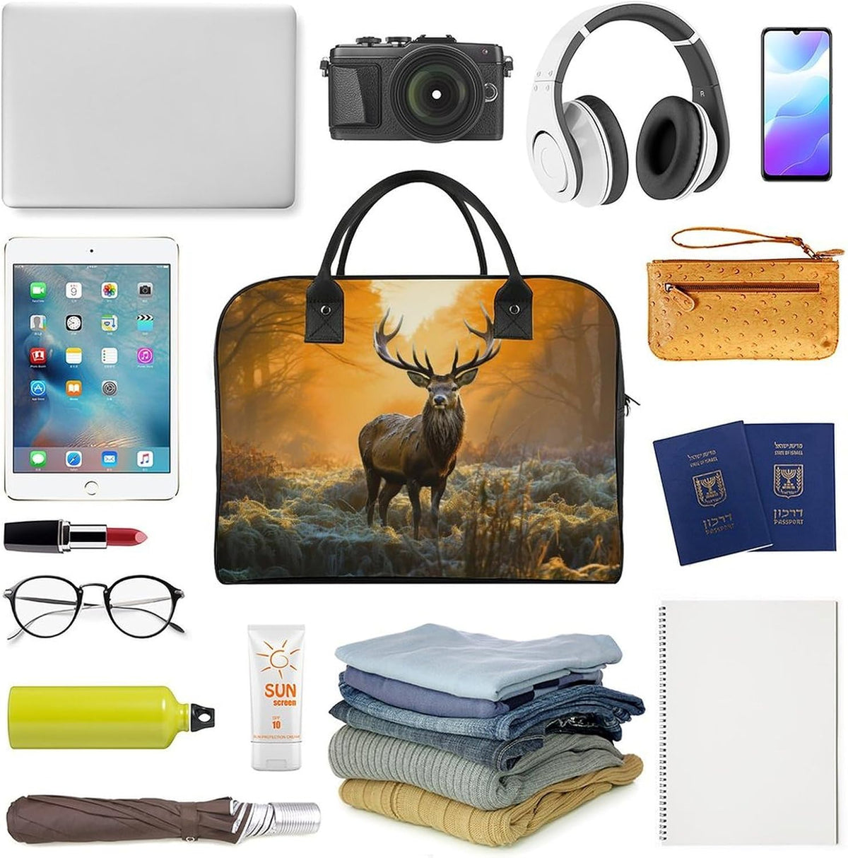 Green Sea Blue Seaweed Nylon Tote Bag Large Capacity Carry On Handbag Luggage Sleeve Laptop Compartment for Work Travel