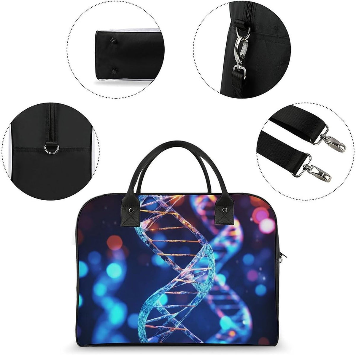 Green Sea Blue Seaweed Nylon Tote Bag Large Capacity Carry On Handbag Luggage Sleeve Laptop Compartment for Work Travel