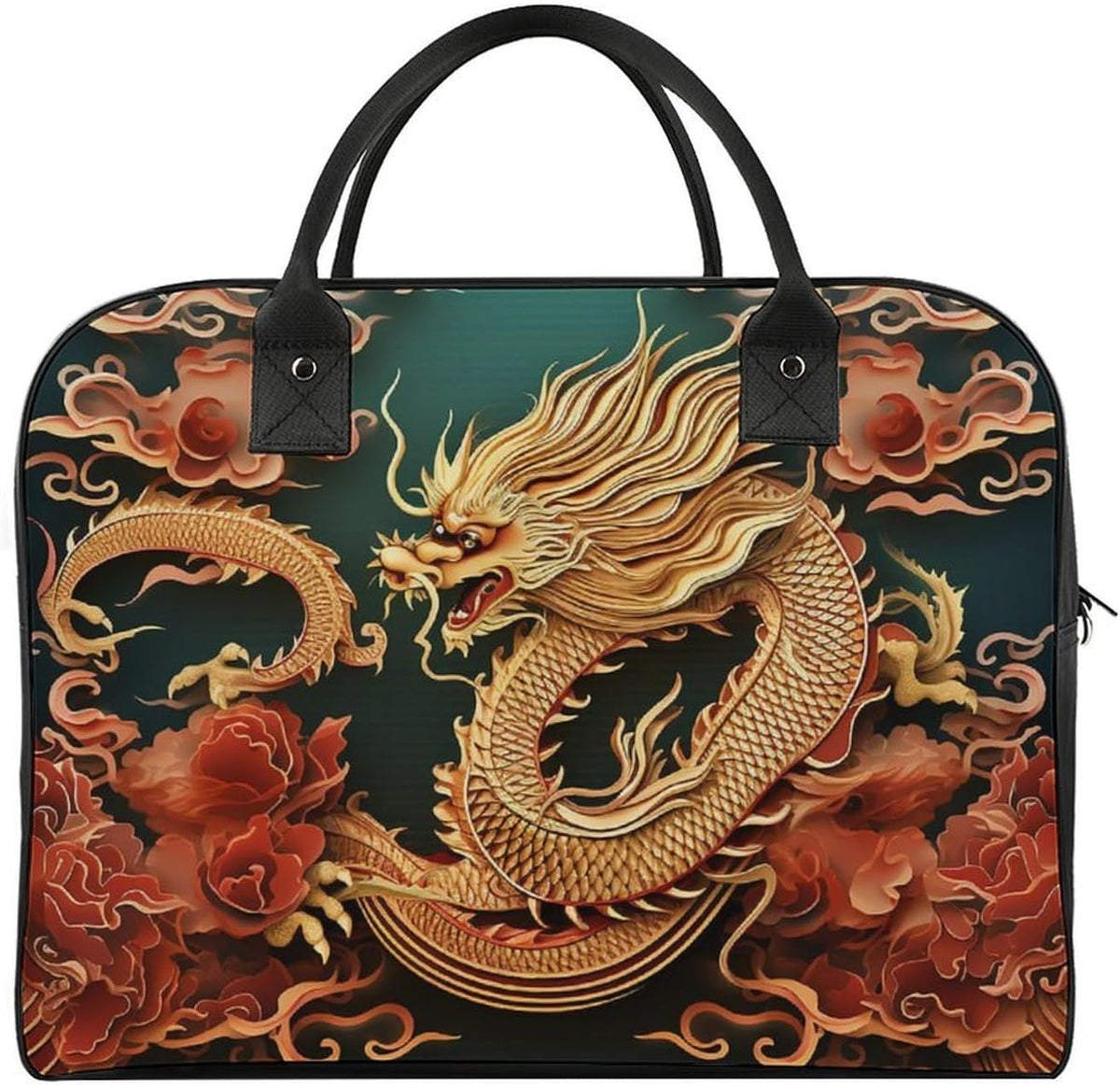 Green Sea Blue Seaweed Nylon Tote Bag Large Capacity Carry On Handbag Luggage Sleeve Laptop Compartment for Work Travel