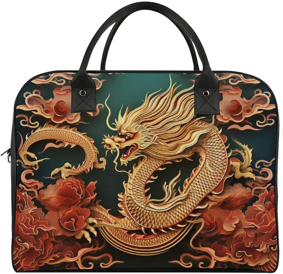 Green Sea Blue Seaweed Nylon Tote Bag Large Capacity Carry On Handbag Luggage Sleeve Laptop Compartment for Work Travel