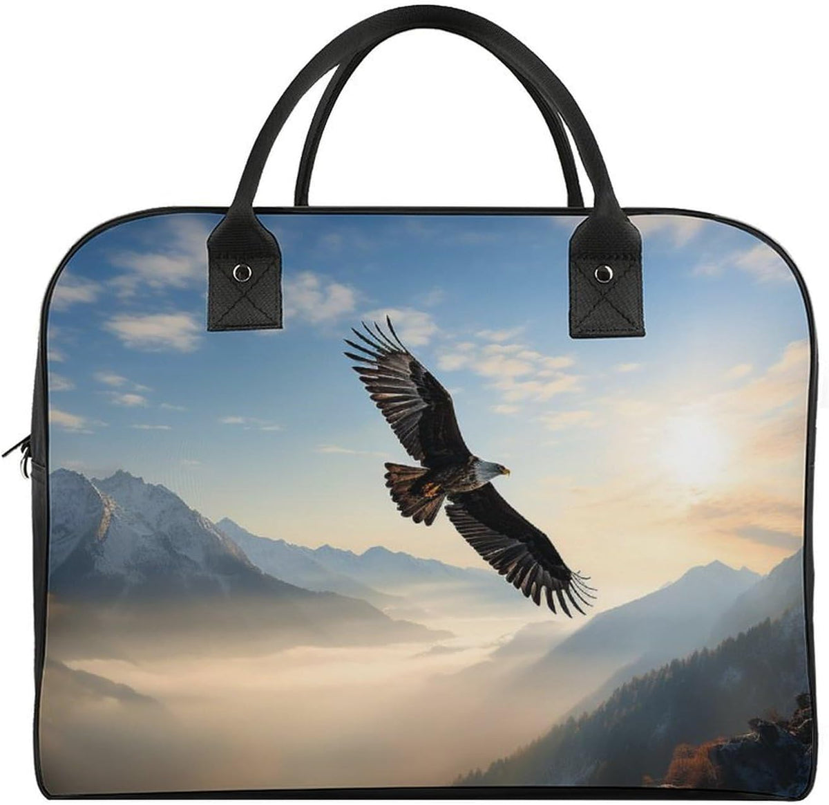 Green Sea Blue Seaweed Nylon Tote Bag Large Capacity Carry On Handbag Luggage Sleeve Laptop Compartment for Work Travel