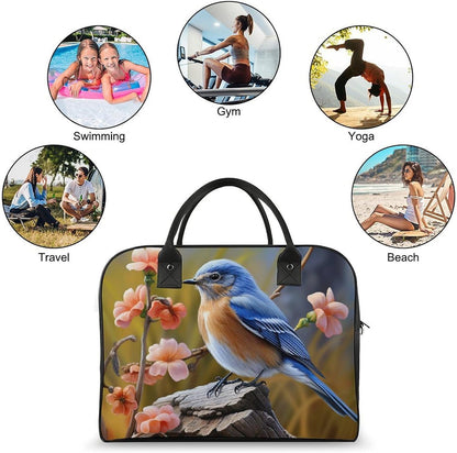 Green Sea Blue Seaweed Nylon Tote Bag Large Capacity Carry On Handbag Luggage Sleeve Laptop Compartment for Work Travel