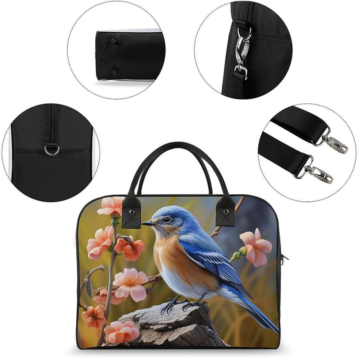 Green Sea Blue Seaweed Nylon Tote Bag Large Capacity Carry On Handbag Luggage Sleeve Laptop Compartment for Work Travel