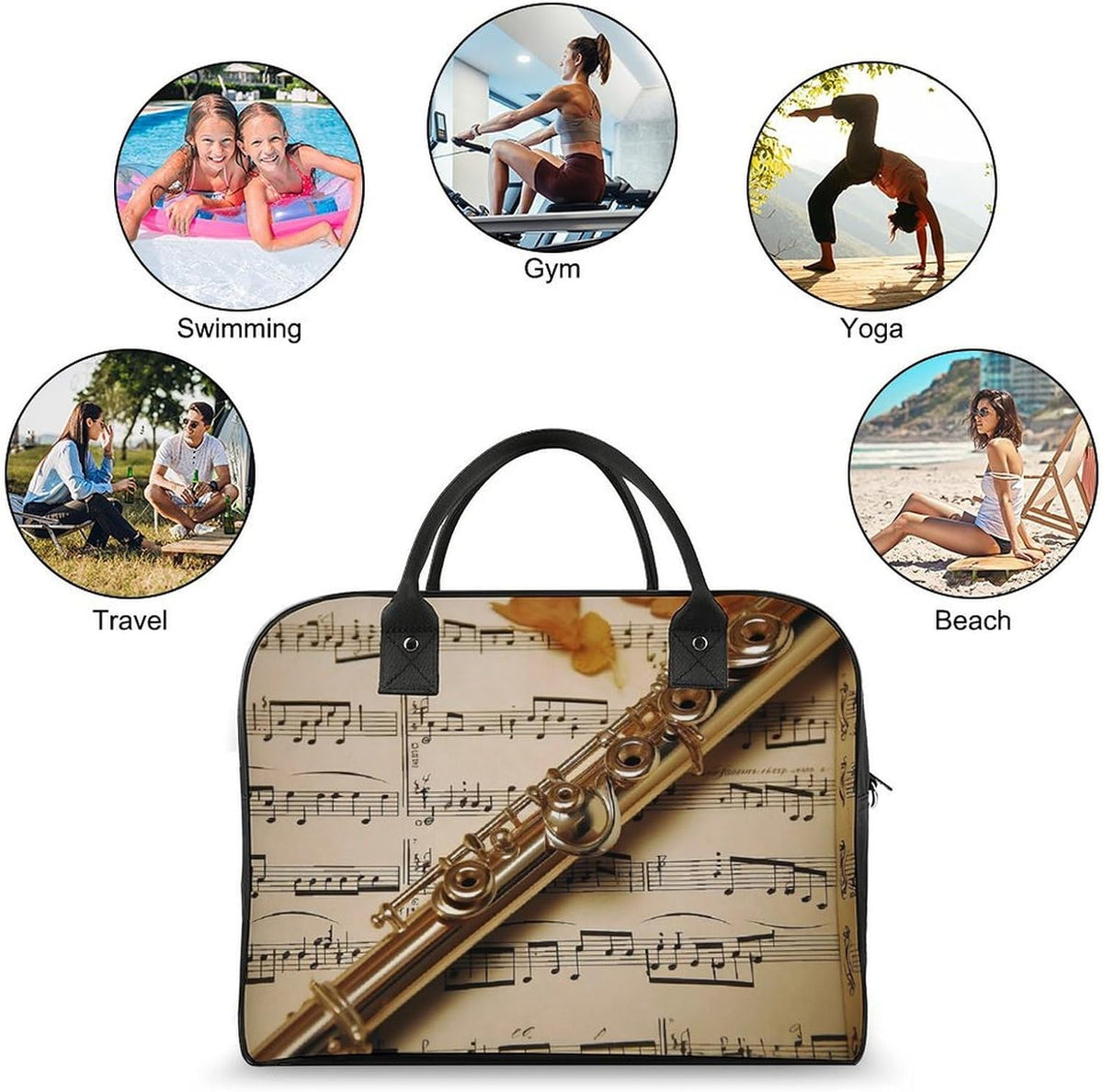 Green Sea Blue Seaweed Nylon Tote Bag Large Capacity Carry On Handbag Luggage Sleeve Laptop Compartment for Work Travel