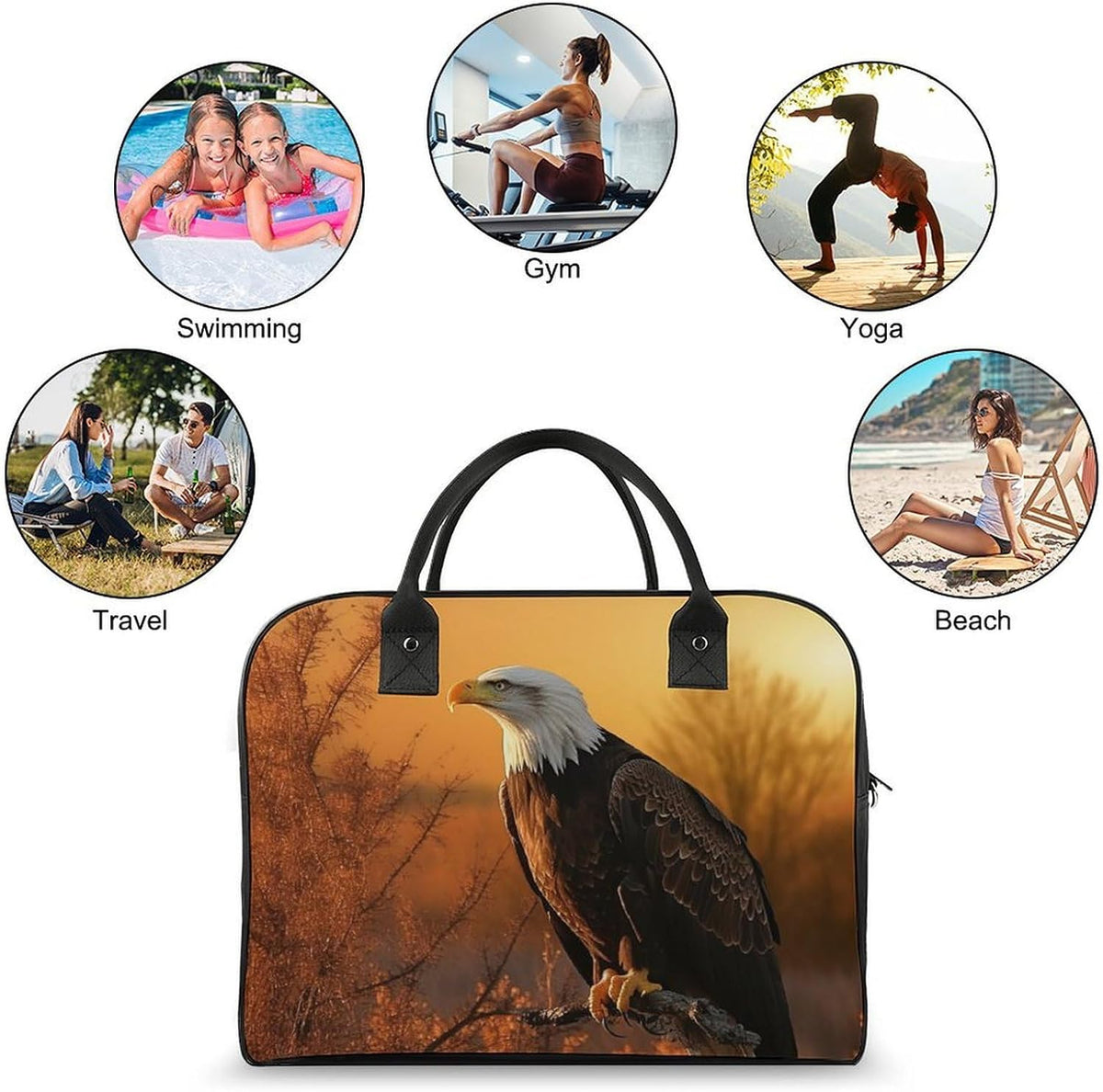 Green Sea Blue Seaweed Nylon Tote Bag Large Capacity Carry On Handbag Luggage Sleeve Laptop Compartment for Work Travel