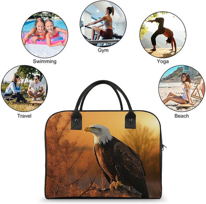 Green Sea Blue Seaweed Nylon Tote Bag Large Capacity Carry On Handbag Luggage Sleeve Laptop Compartment for Work Travel