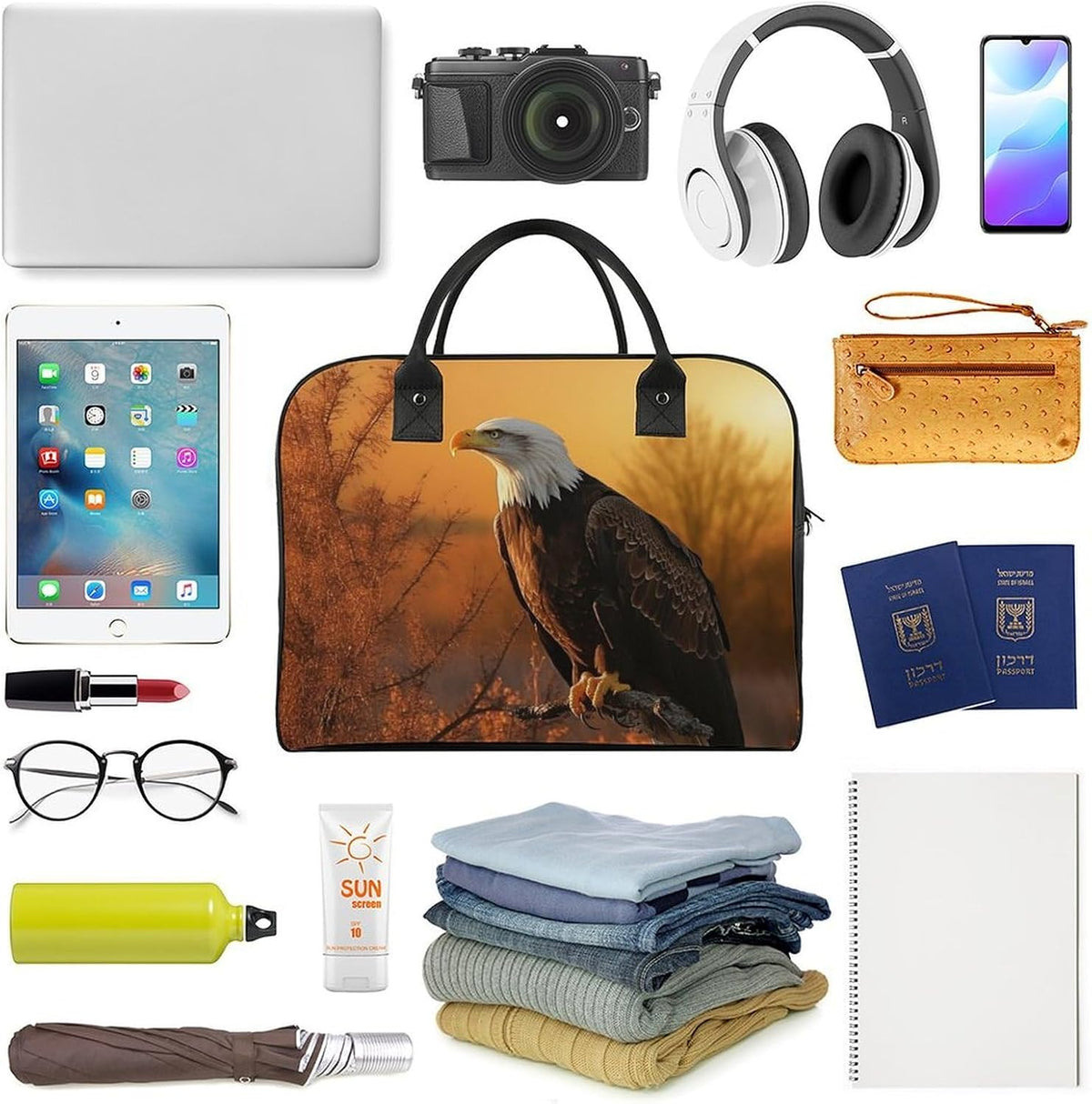 Green Sea Blue Seaweed Nylon Tote Bag Large Capacity Carry On Handbag Luggage Sleeve Laptop Compartment for Work Travel
