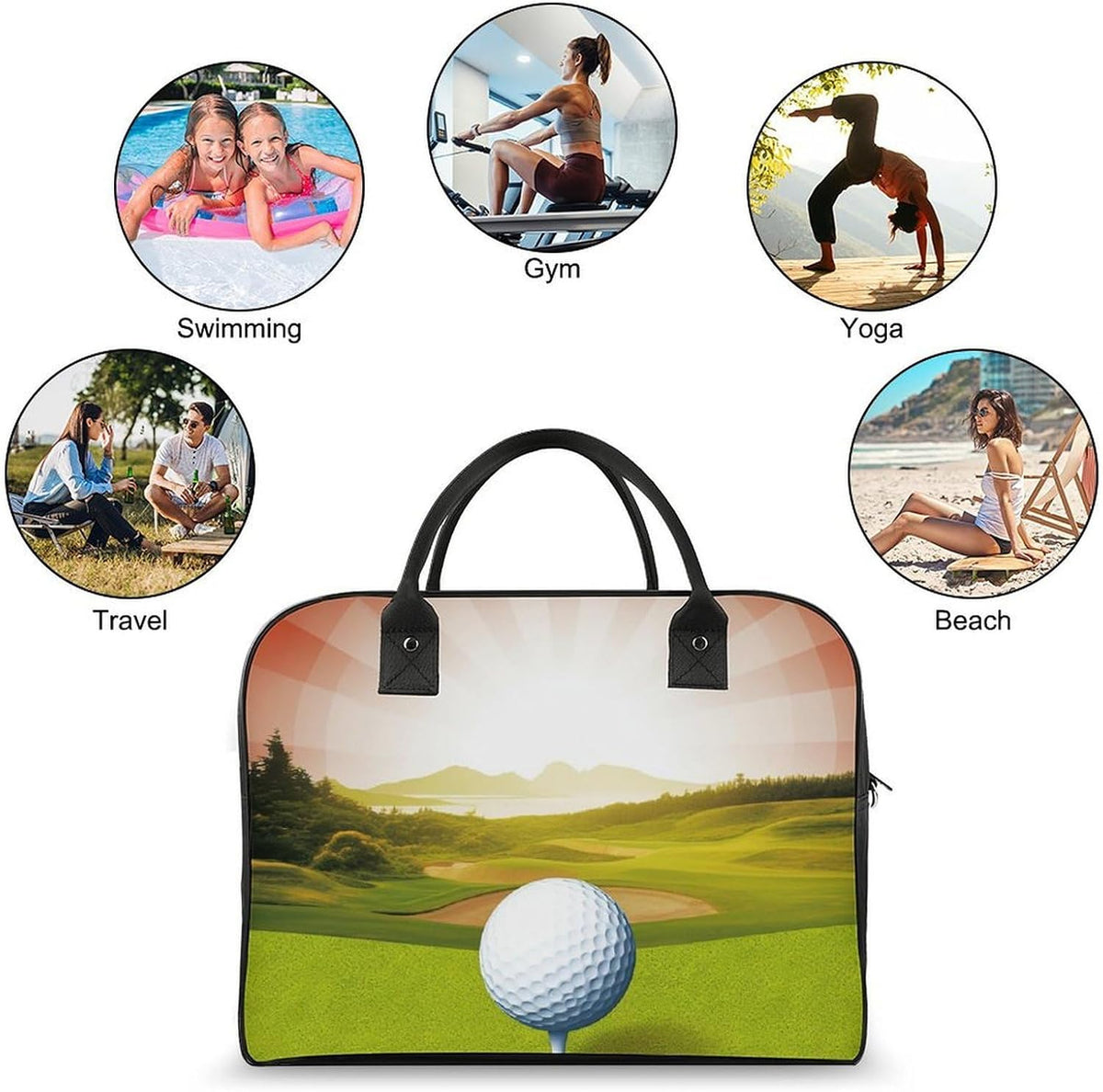 Green Sea Blue Seaweed Nylon Tote Bag Large Capacity Carry On Handbag Luggage Sleeve Laptop Compartment for Work Travel