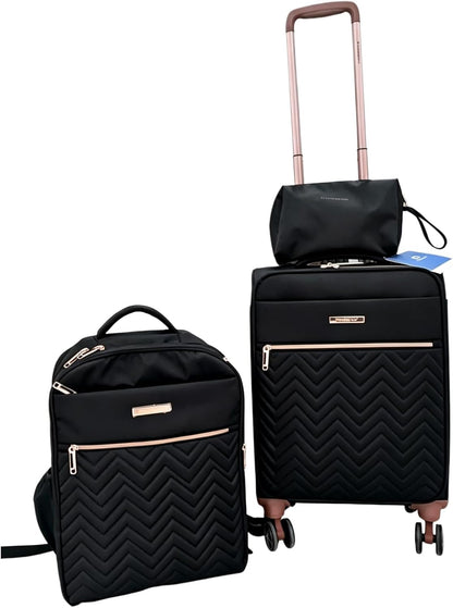Softside Luggage Set with Spinner Wheels | Lightweight expandable suitcases: 16" underseat duffel bag + 20" carry-on + 24" + 28" checked