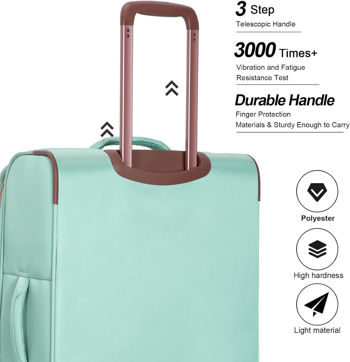 Softside Luggage Set with Spinner Wheels | Lightweight expandable suitcases: 16" underseat duffel bag + 20" carry-on + 24" + 28" checked