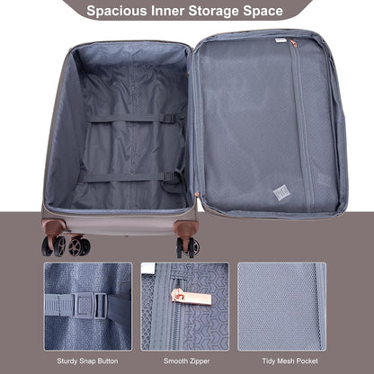 Softside Luggage Set with Spinner Wheels | Lightweight expandable suitcases: 16" underseat duffel bag + 20" carry-on + 24" + 28" checked