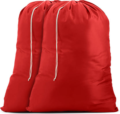 Nylon XL - Large Capacity with Locking Drawstring, Machine Washable, Fits Laundry Baskets or Hampers, Holds 3 Loads of Clothes - Black (Pack of 2)