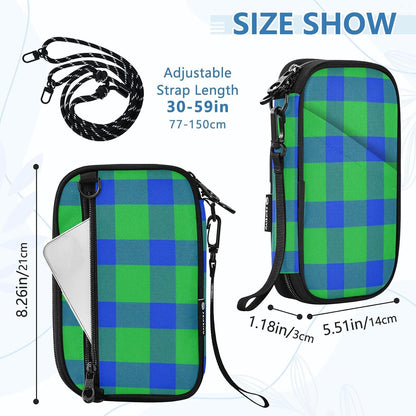 Travel Document Organizer 8.26×5.51×1.18 In | Polyester Oxford Full Print Multi-Way Carry for Men Women Vacation Navy Green