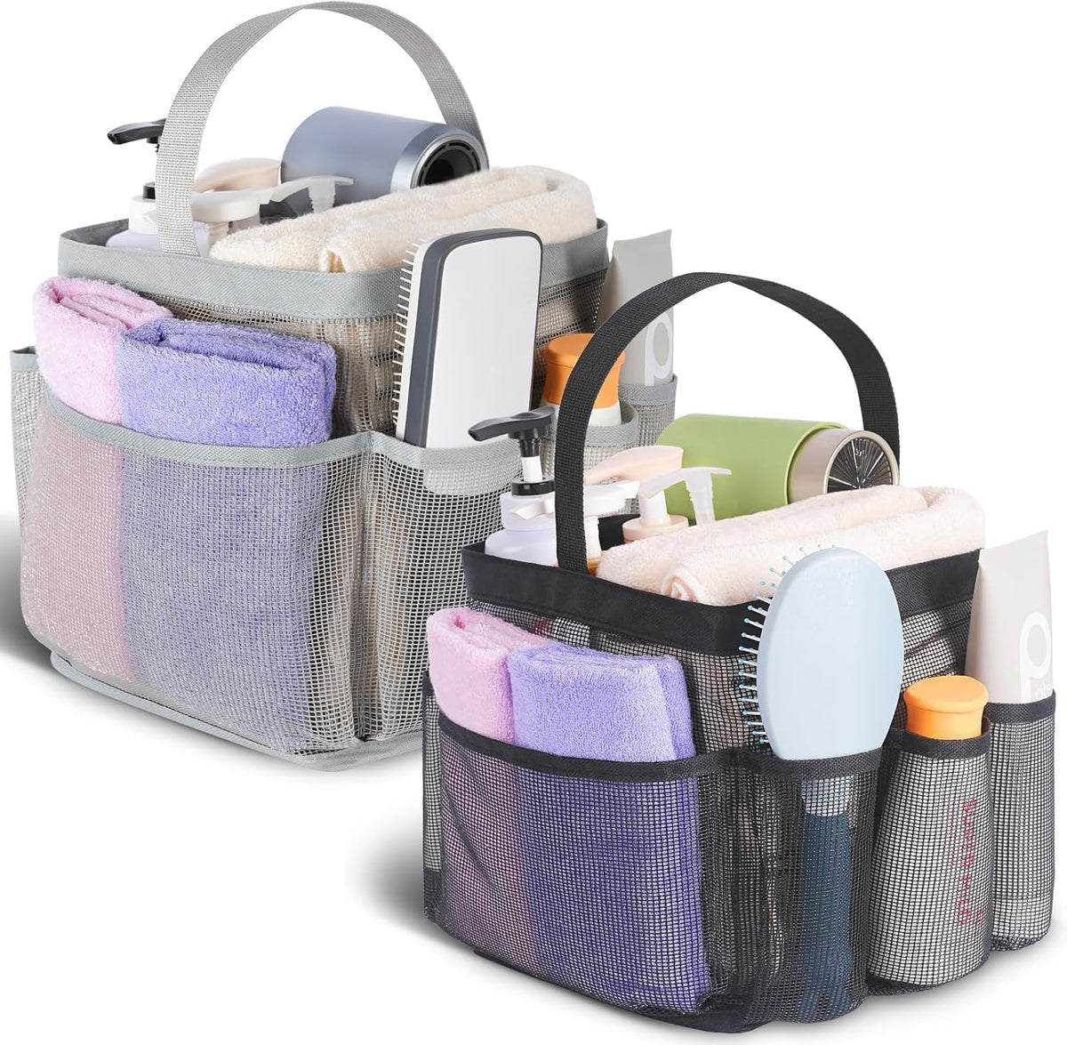 Mesh Shower Caddy Portable for College Dorm Room Essentials, Shower Caddy Dorm with 9-Pocket Large Capacity for Beach, Swimming, Gym, Camping, Travel essentials