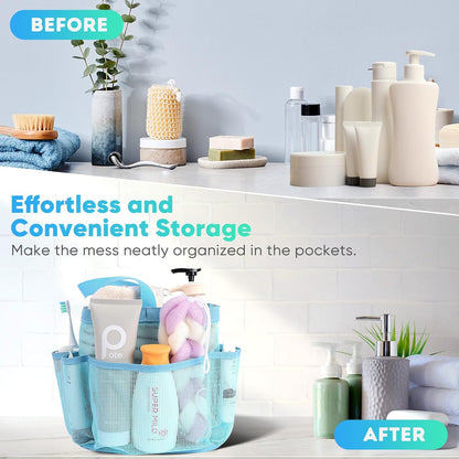 Mesh Shower Caddy Portable for College Dorm Room Essentials, Shower Caddy Dorm with 9-Pocket Large Capacity for Beach, Swimming, Gym, Camping, Travel essentials