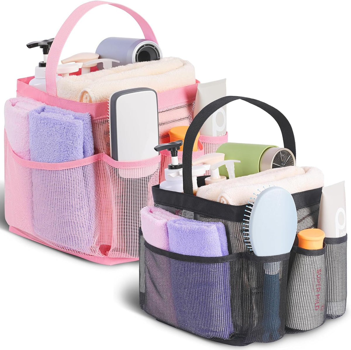 Mesh Shower Caddy Portable for College Dorm Room Essentials, Shower Caddy Dorm with 9-Pocket Large Capacity for Beach, Swimming, Gym, Camping, Travel essentials