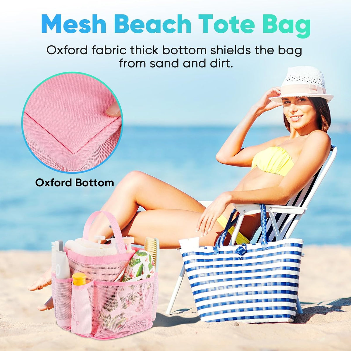 Mesh Shower Caddy Portable for College Dorm Room Essentials, Shower Caddy Dorm with 9-Pocket Large Capacity for Beach, Swimming, Gym, Camping, Travel essentials
