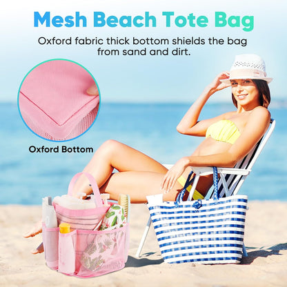 Mesh Shower Caddy Portable for College Dorm Room Essentials, Shower Caddy Dorm with 9-Pocket Large Capacity for Beach, Swimming, Gym, Camping, Travel essentials