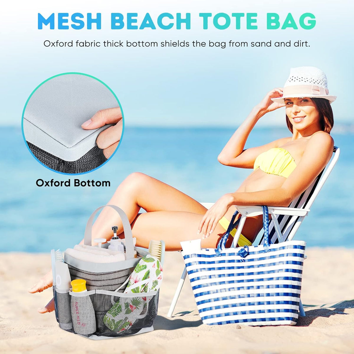 Mesh Shower Caddy Portable for College Dorm Room Essentials, Shower Caddy Dorm with 9-Pocket Large Capacity for Beach, Swimming, Gym, Camping, Travel essentials