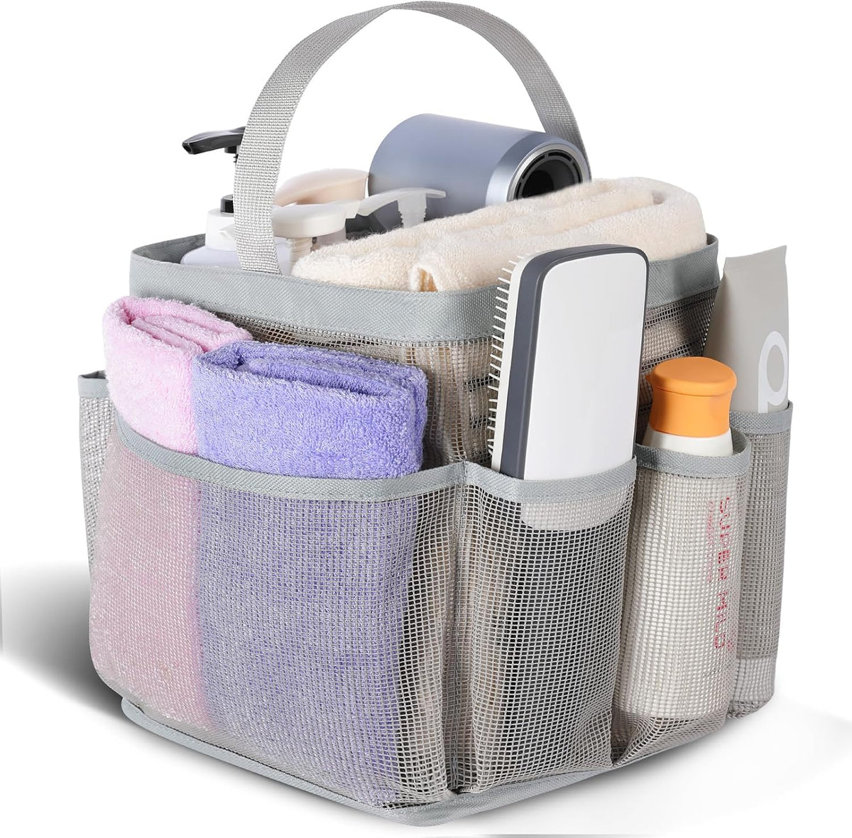 Mesh Shower Caddy Portable for College Dorm Room Essentials, Shower Caddy Dorm with 9-Pocket Large Capacity for Beach, Swimming, Gym, Camping, Travel essentials