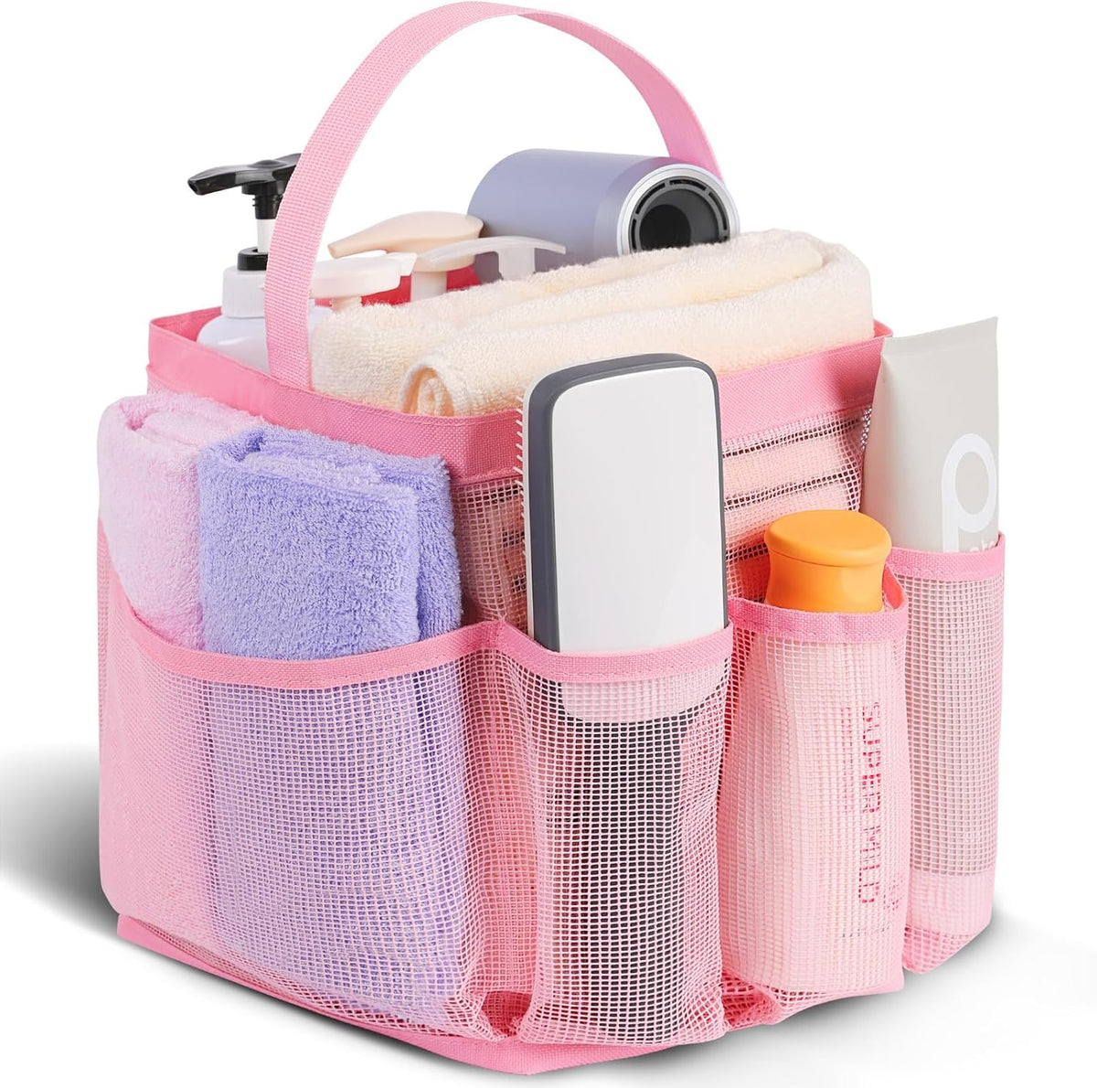 Mesh Shower Caddy Portable for College Dorm Room Essentials, Shower Caddy Dorm with 9-Pocket Large Capacity for Beach, Swimming, Gym, Camping, Travel essentials