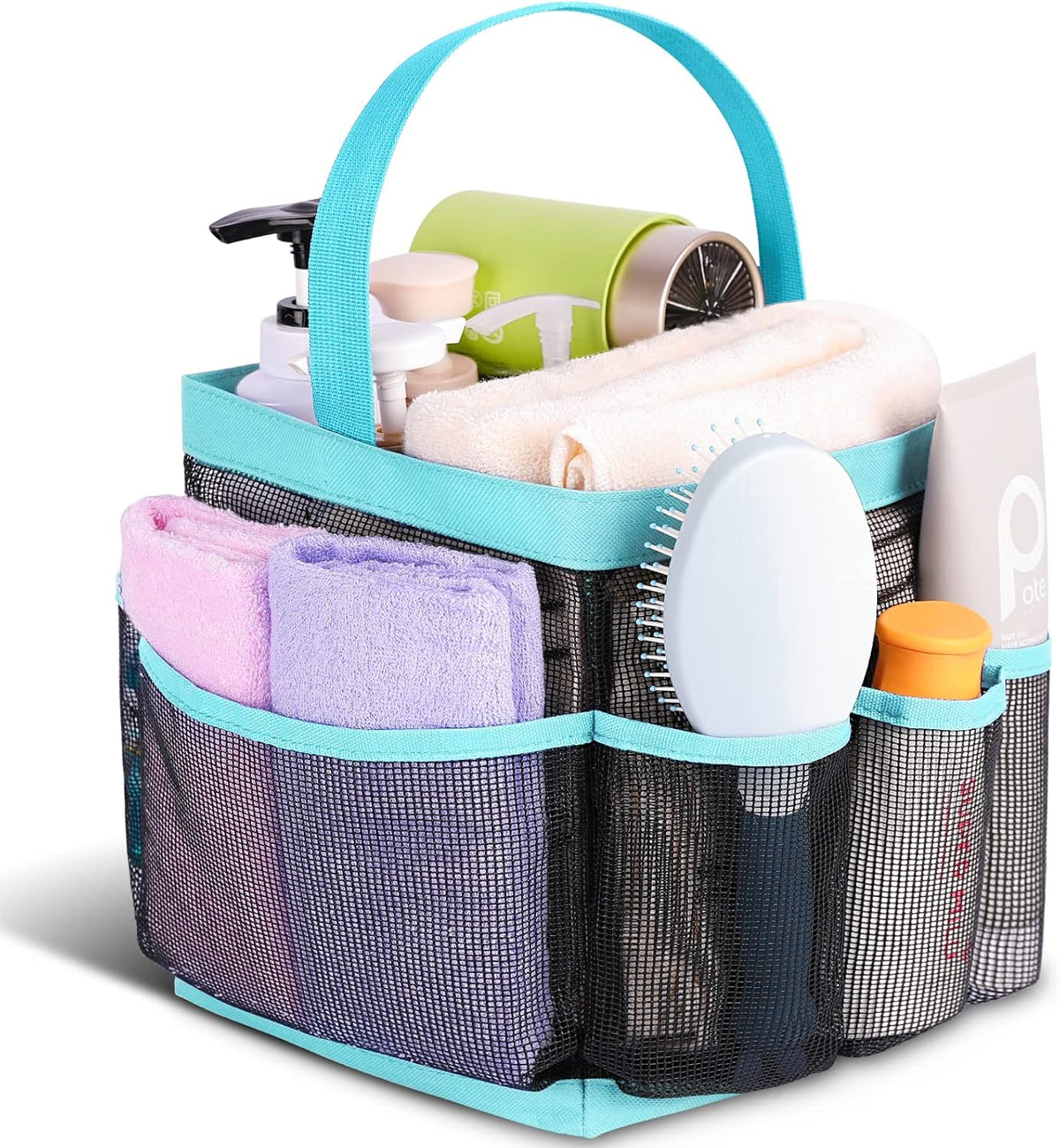 Mesh Shower Caddy Portable for College Dorm Room Essentials, Shower Caddy Dorm with 9-Pocket Large Capacity for Beach, Swimming, Gym, Camping, Travel essentials