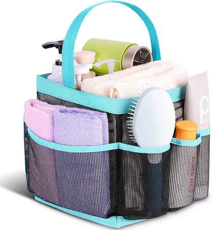 Mesh Shower Caddy Portable for College Dorm Room Essentials, Shower Caddy Dorm with 9-Pocket Large Capacity for Beach, Swimming, Gym, Camping, Travel essentials