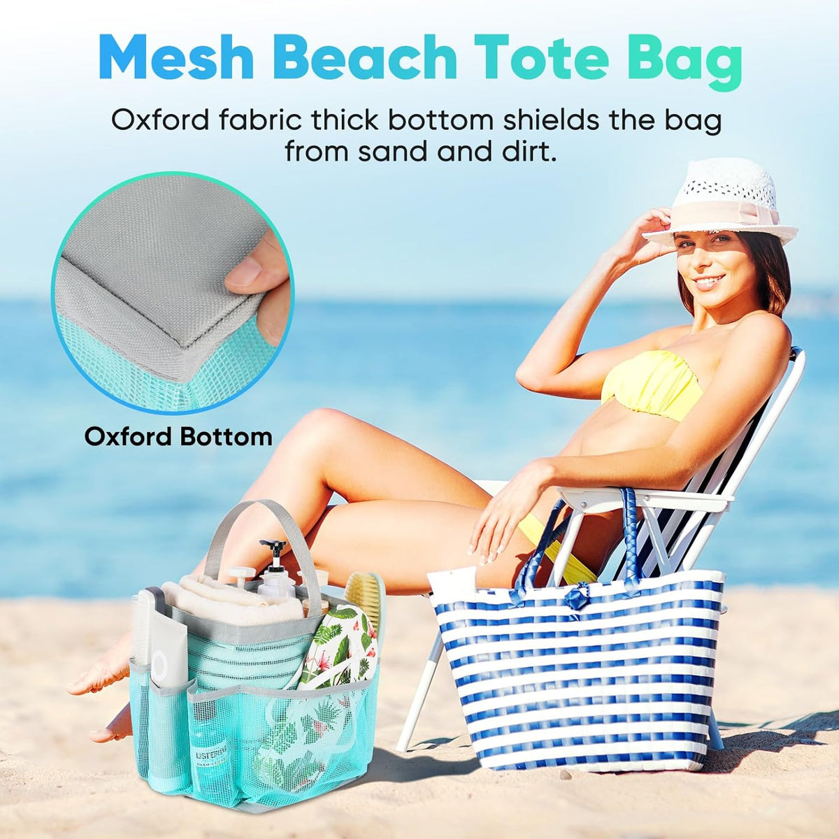 Mesh Shower Caddy Portable for College Dorm Room Essentials, Shower Caddy Dorm with 9-Pocket Large Capacity for Beach, Swimming, Gym, Camping, Travel essentials
