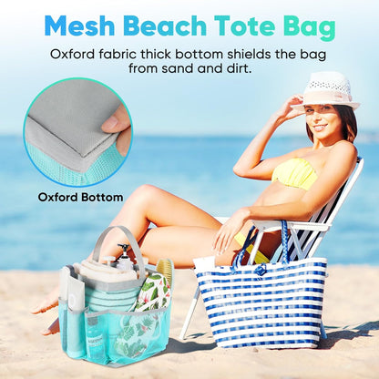 Mesh Shower Caddy Portable for College Dorm Room Essentials, Shower Caddy Dorm with 9-Pocket Large Capacity for Beach, Swimming, Gym, Camping, Travel essentials