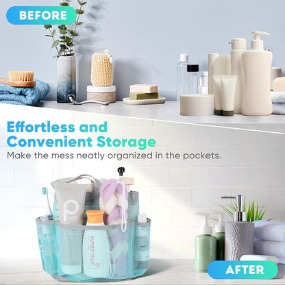 Mesh Shower Caddy Portable for College Dorm Room Essentials, Shower Caddy Dorm with 9-Pocket Large Capacity for Beach, Swimming, Gym, Camping, Travel essentials