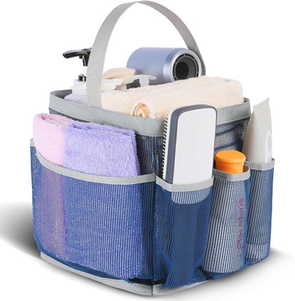 Mesh Shower Caddy Portable for College Dorm Room Essentials, Shower Caddy Dorm with 9-Pocket Large Capacity for Beach, Swimming, Gym, Camping, Travel essentials
