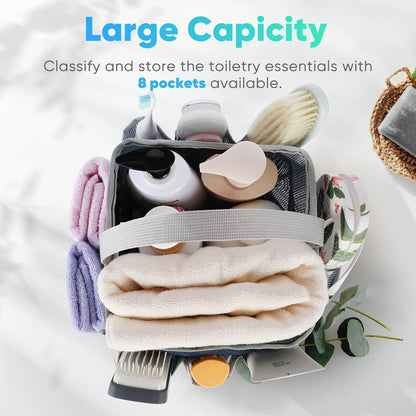 Mesh Shower Caddy Portable for College Dorm Room Essentials, Shower Caddy Dorm with 9-Pocket Large Capacity for Beach, Swimming, Gym, Camping, Travel essentials