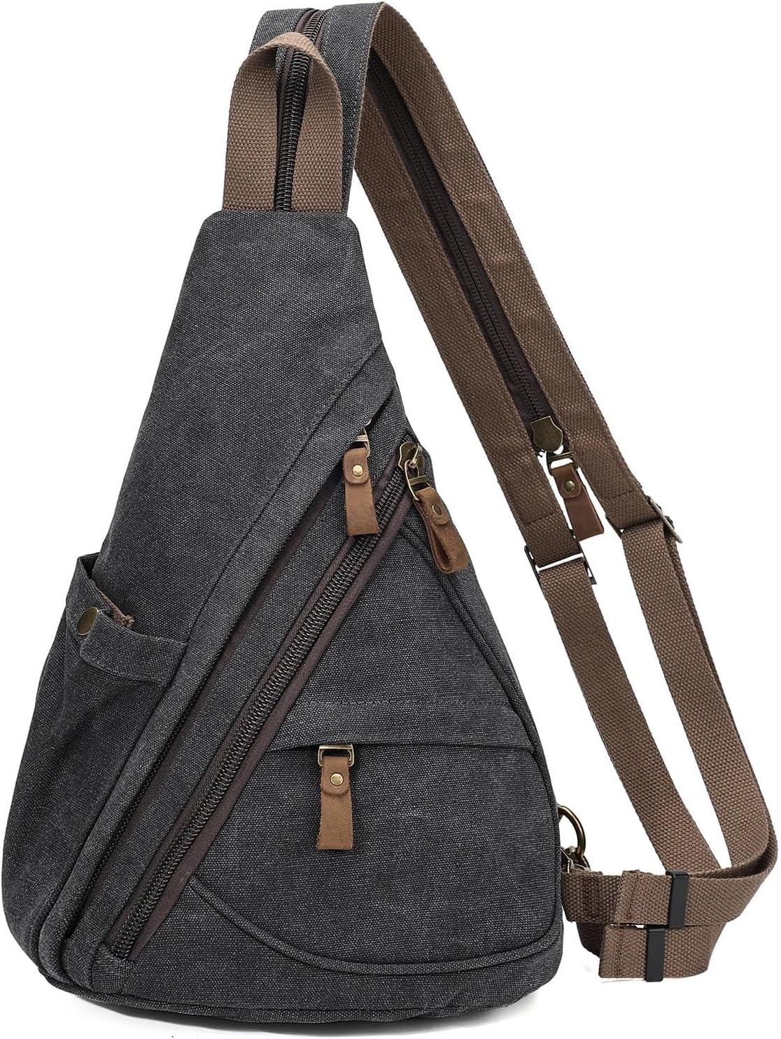 Canvas Sling Bag - Small Crossbody Backpack Shoulder Casual Daypack Rucksack for Men Women